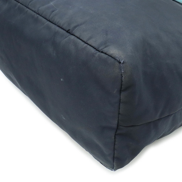 Prada Tessuto Double Reversible Nylon Leather Tote Shoulder Bag Navy Blue - Picture 3 of 9